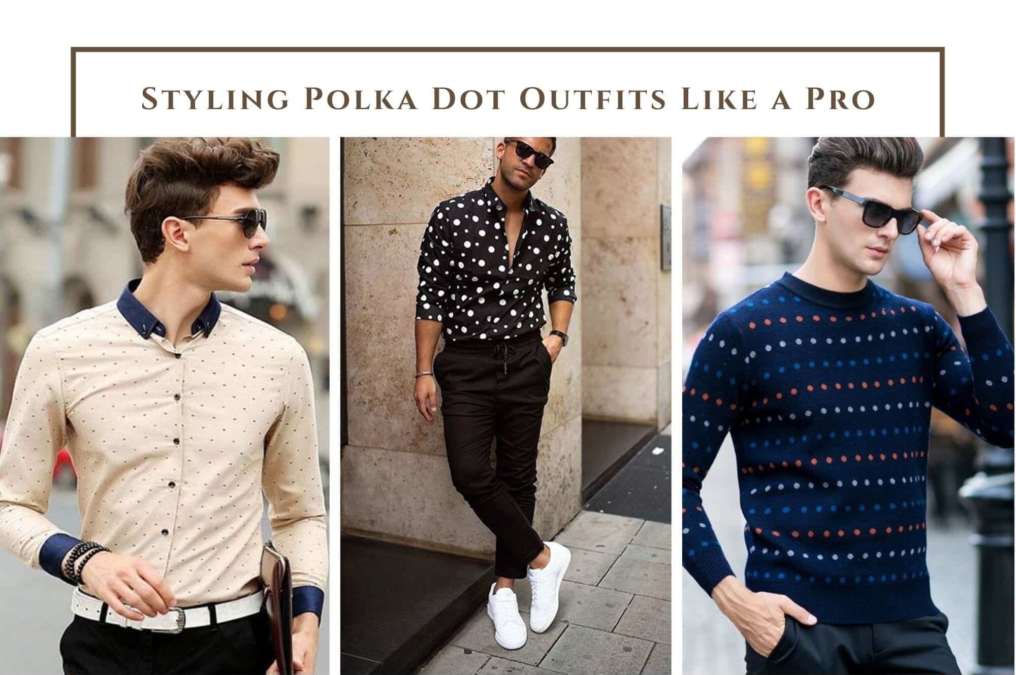 Polka dots t-shirt paired with beige shorts