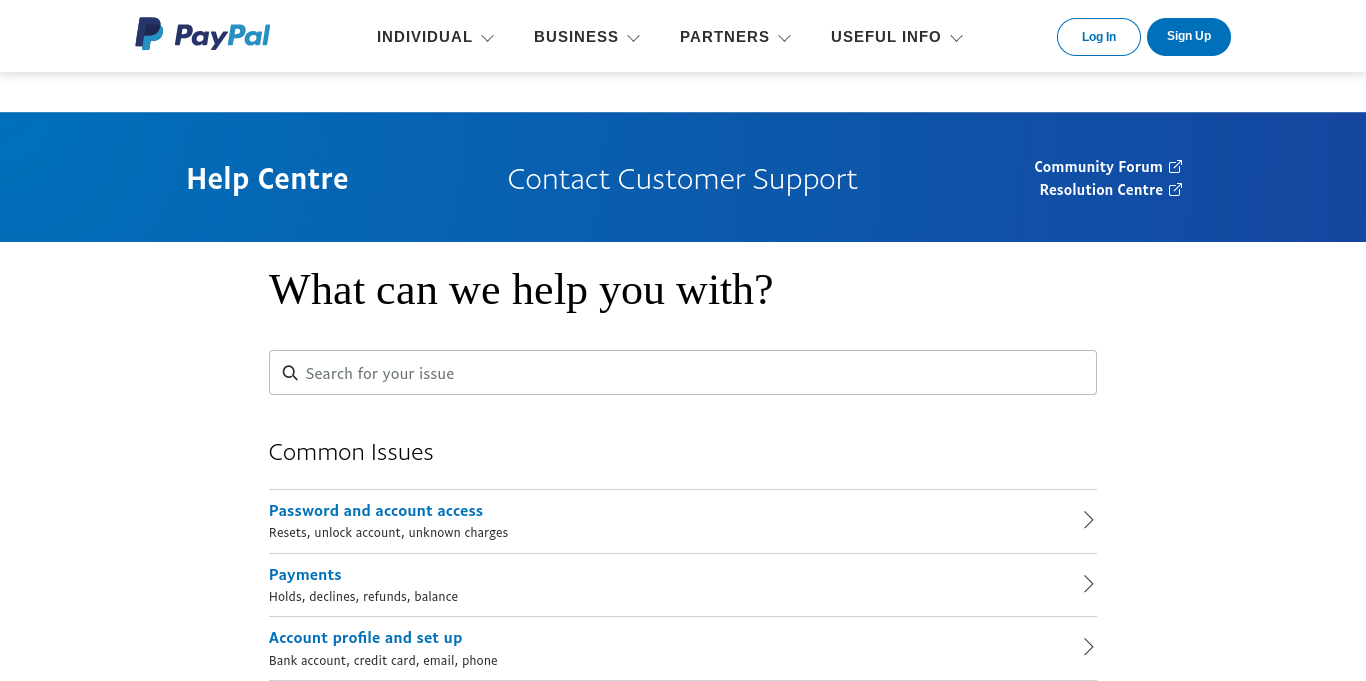PayPal Support
